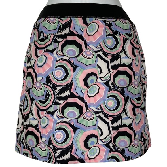RLX RALPH LAUREN Black & Multicolor Umbrella Print Golf Tennis Skort Skirt, S - Picture 7 of 16